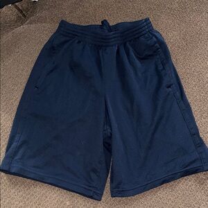 Champion Men's Small Navy Blue Mesh Athletic Gym Shorts Elastic W 8.5" Inseam